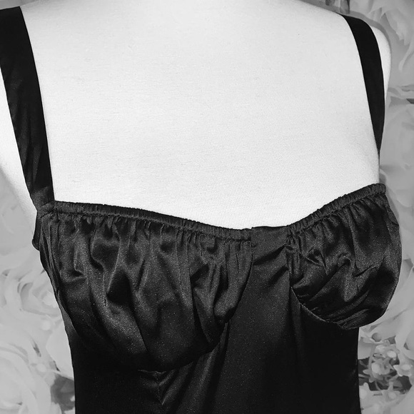 Danielle Bernstein for WeWoreWhat Black Satin Sleeveless Slip Dress, NWT,medium - Picture 2 of 4